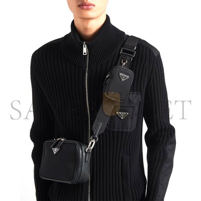 PRADA BRIQUE RE-NYLON AND SAFFIANO LEATHER BAG 2VH070 (19*12.5*5.5cm)